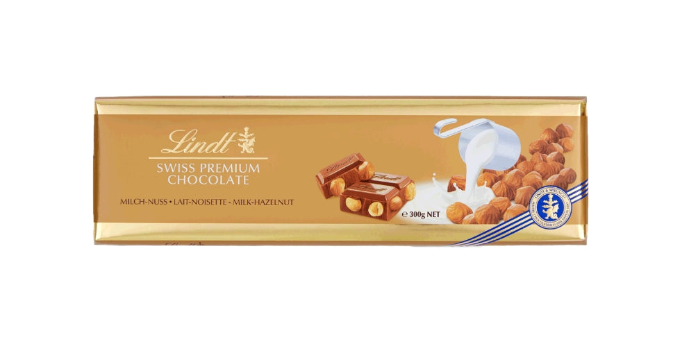 Lindt Swiss Premium Milk Hazelnut Bar 300G