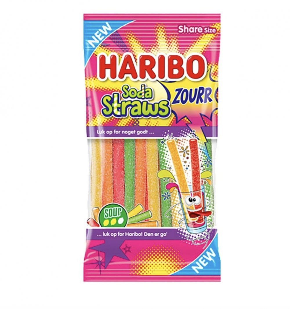 Haribo Soda Straws Sour 90gr