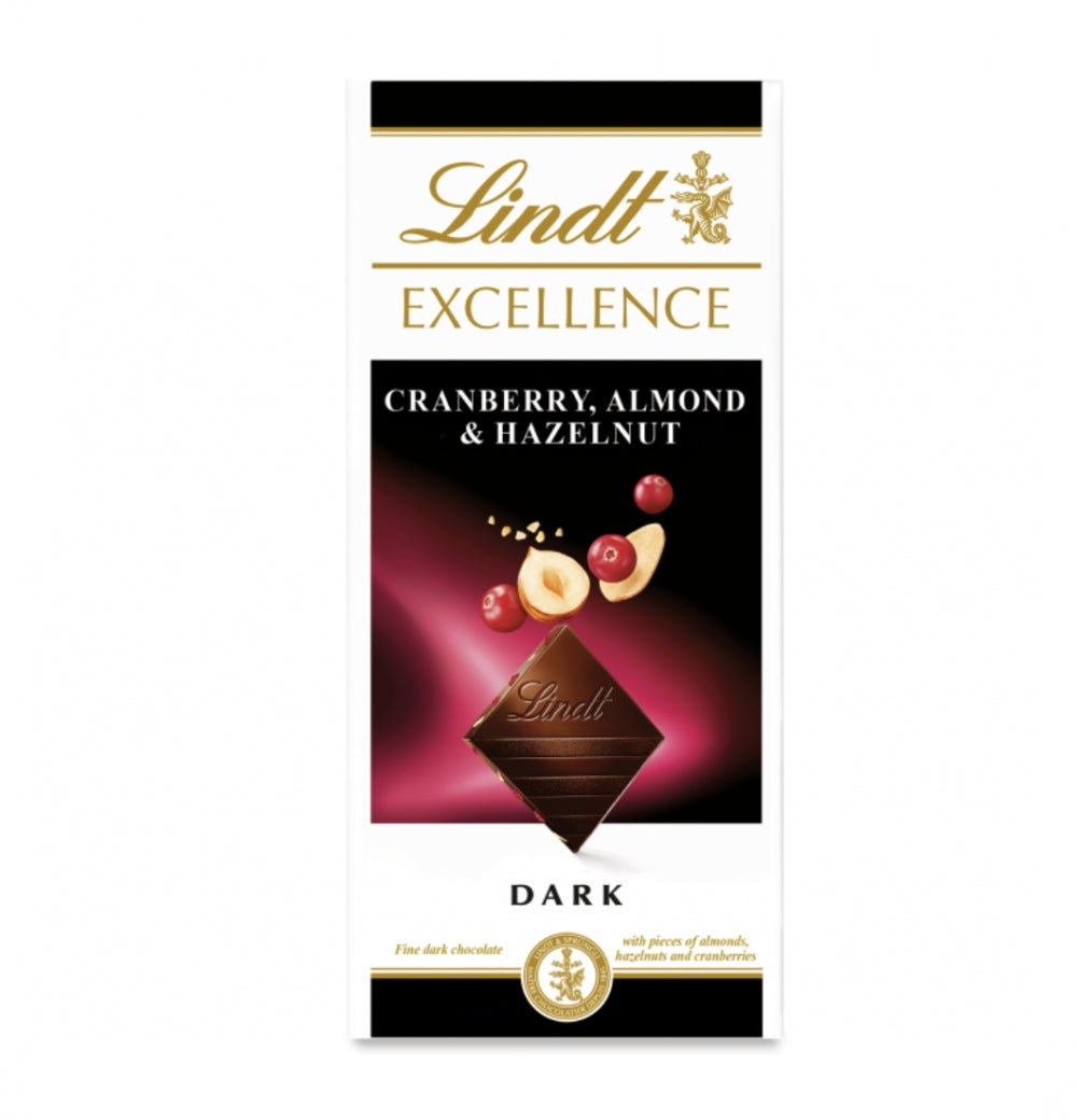 Lindt Excellence Cranberry, Hazelnut & Almond 100gr