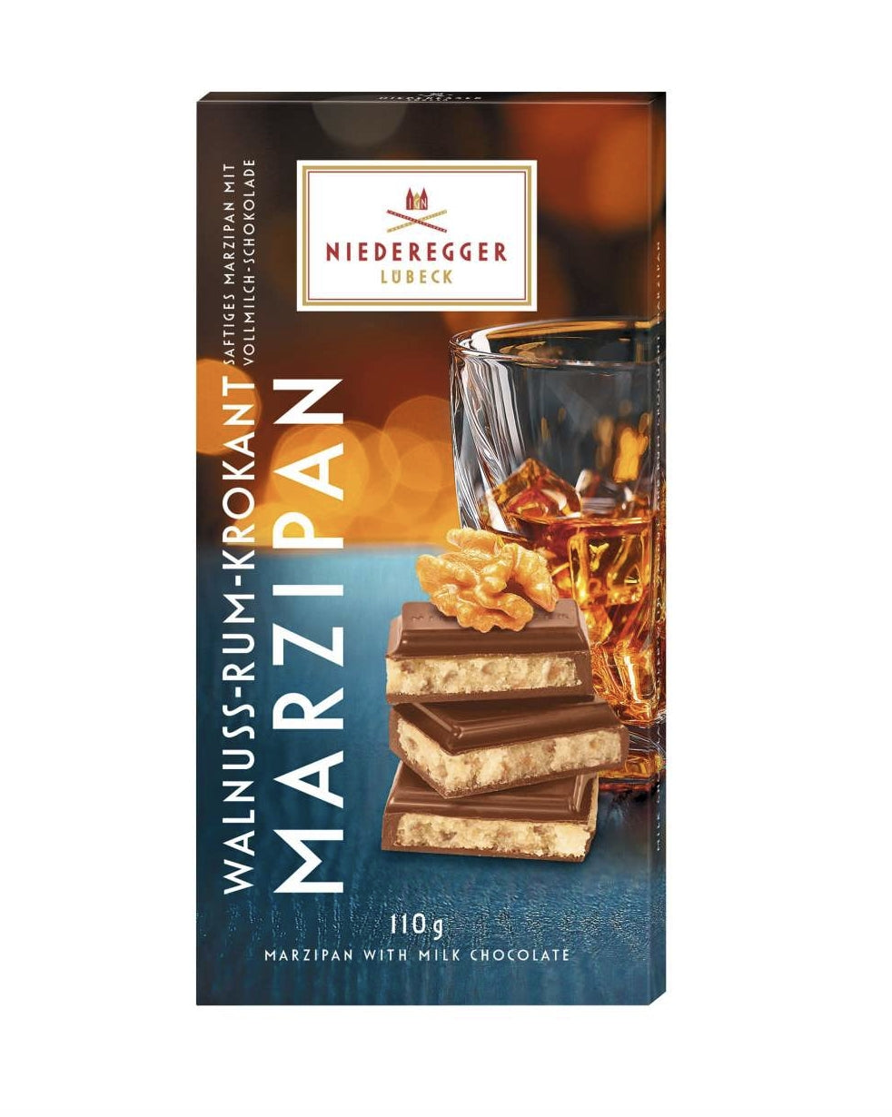 Niederegger Valnøtt-rom-krokan Marsipan 110g