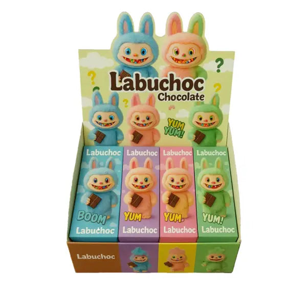 Labuchoc rosa, Sjokolade med jordbærkrem og popping candy,75gr