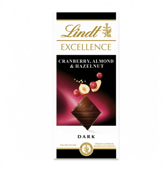 Lindt Excellence Cranberry, Hazelnut & Almond 100gr