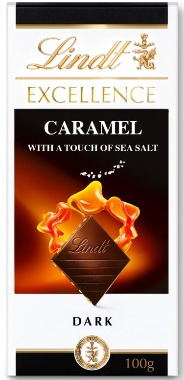 Lindt Excellence Dark Caramel & Sea Salt Bar 100G