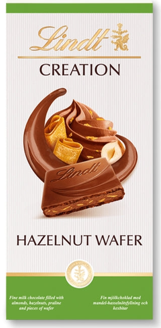 Lindt Creation Milk Hazelnut Wafer 150G